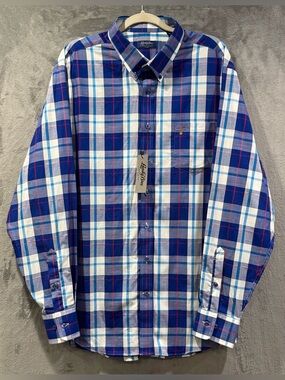 Lansky Bros Shirt Mens 2XL Plaid Guitar Button Down Shirt Memphis Music The King